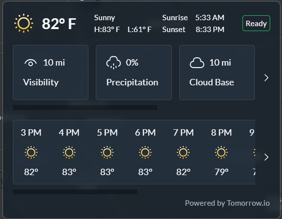 Live weather drawer
