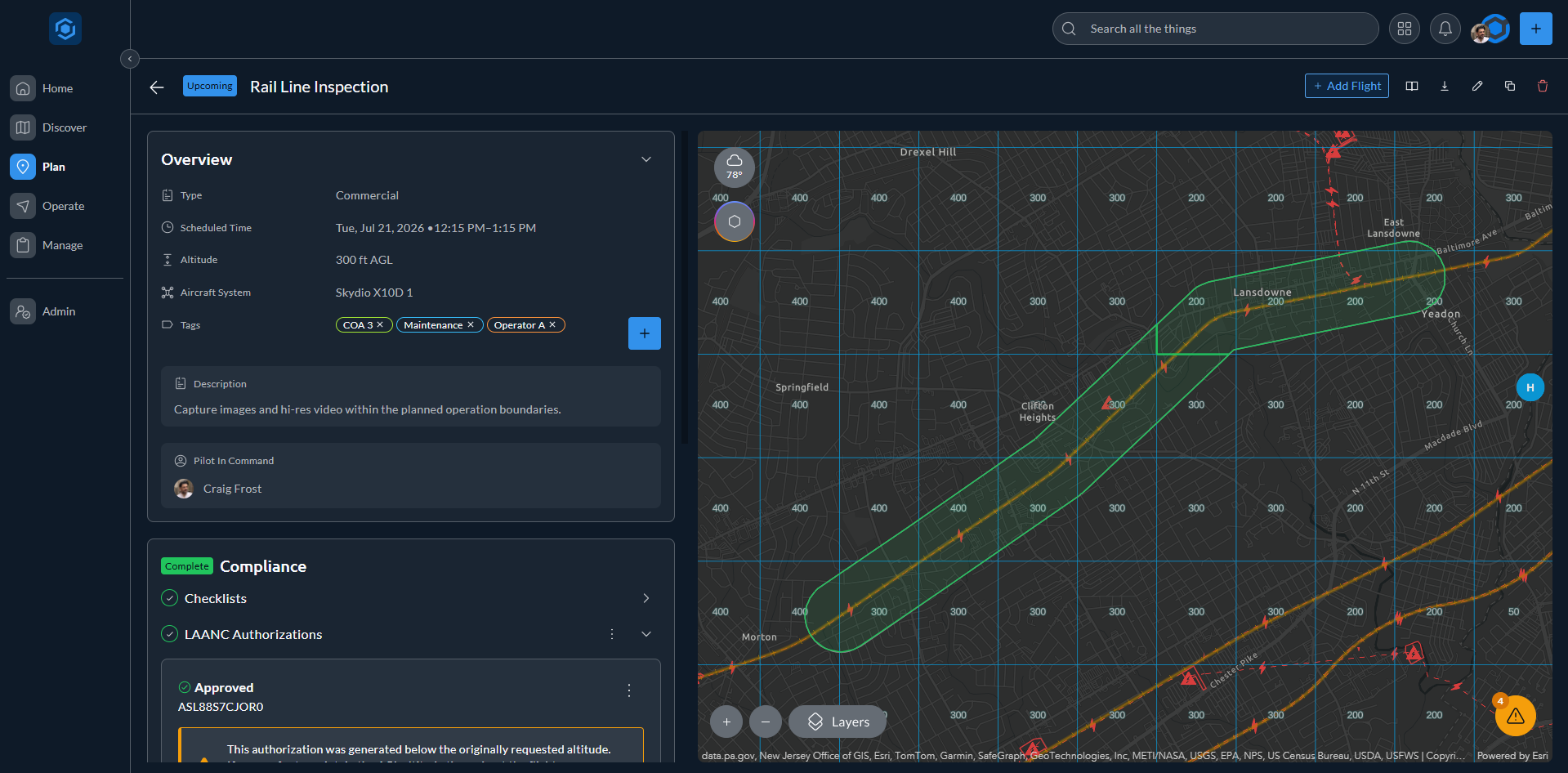 AirHub Portal, operation record ready to log a flight