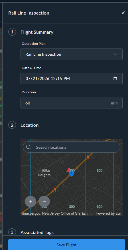 Add Flight: summary and location