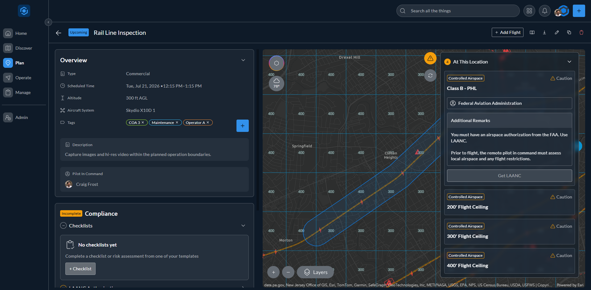 AirHub Portal, recheck airspace and weather
