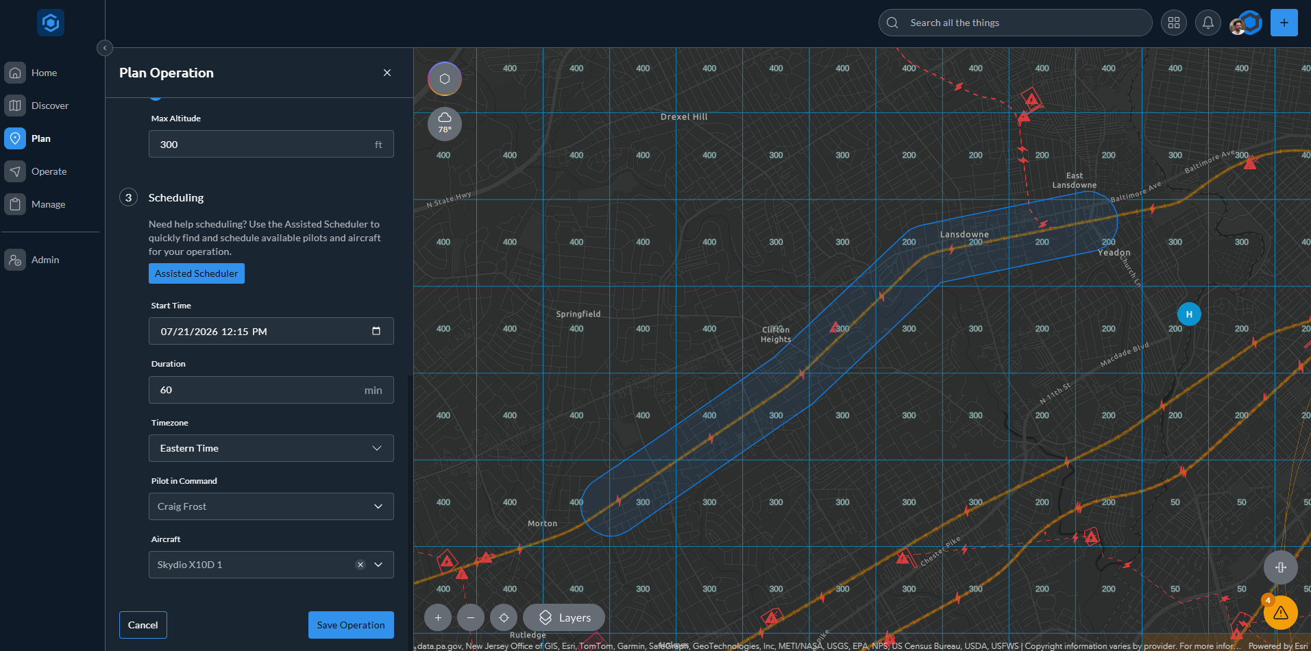 AirHub Portal, schedule and save the operation